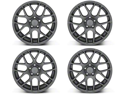 Staggered AMR Charcoal 4-Wheel Kit; 18x9/18x10; 30mm/45mm Offset (05-09 Mustang)