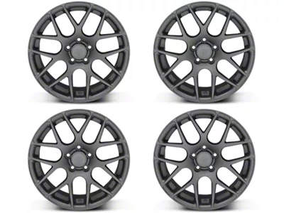 Staggered AMR Charcoal 4-Wheel Kit; 18x9/10 (05-09 Mustang)