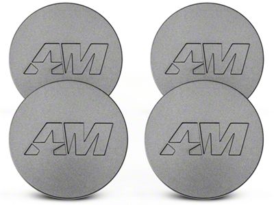 AmericanMuscle Center Cap Kit; Charcoal (Fits AmericanMuscle Branded Wheels Only)