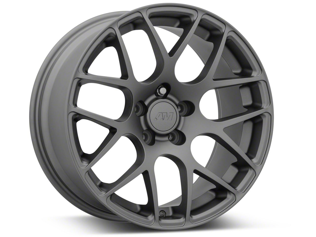 Mustang Staggered AMR Charcoal Wheel and Mickey Thompson