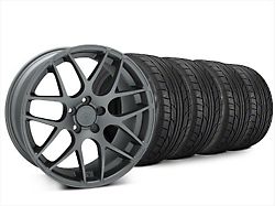 Staggered AMR Charcoal Wheel and NITTO NT555 G2 Tire Kit; 20x8.5/10 (15-23 Mustang GT, EcoBoost, V6)