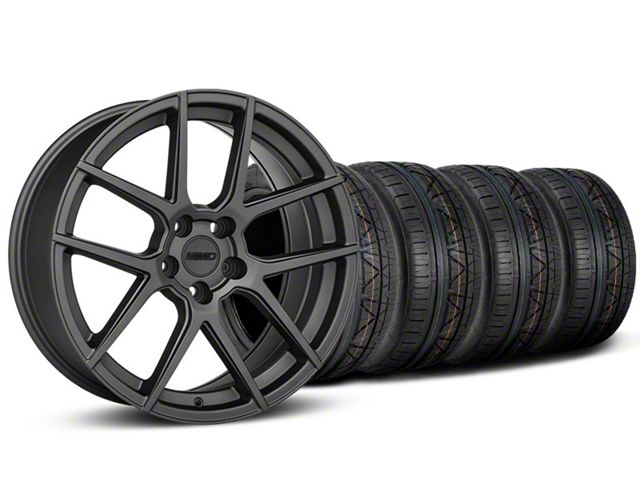 MMD Zeven Charcoal Wheel and NITTO INVO Tire Kit; 19x8.5 (15-23 Mustang GT, EcoBoost, V6)