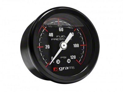 Grams Performance 0-120 PSI Fuel Pressure Gauge; Black (Universal; Some Adaptation May Be Required)