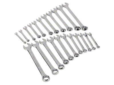 12-Point Angled Head Combination Wrench Set with Storage Rack; 22-Piece Set