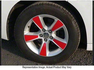 17-Inch Wheel Spoke Overlay Decals; Gloss Black (06-23 Charger)