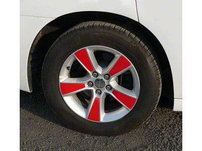 17-Inch Wheel Spoke Overlay Decals; Gloss Red (06-23 Charger)