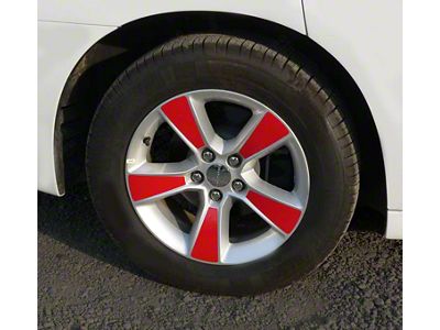 18-Inch Wheel Spoke Overlay Decals; Gloss Red (15-18 Charger)