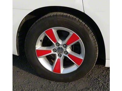 18-Inch Wheel Spoke Overlay Decals; Gloss Red (19-23 Charger)
