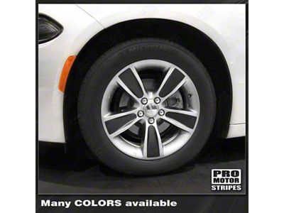 18-Inch Wheel Spoke Overlay Decals; Matte Black (15-18 Charger)
