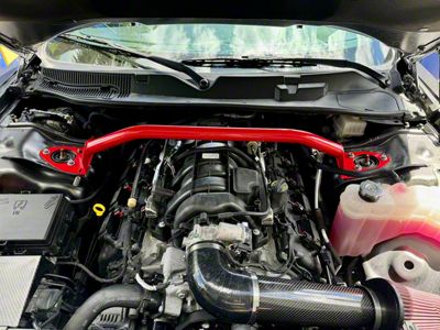 2-Point Front Strut Tower Brace; Bare (06-23 5.7L HEMI, 6.4L HEMI Charger)