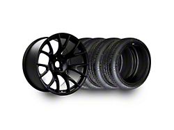 20x11 Hellcat Widebody Style Matte Black Wheel & Lanvigator Catchpower All-Sesason Tire Package (11-23 RWD Charger, Excluding Widebody)