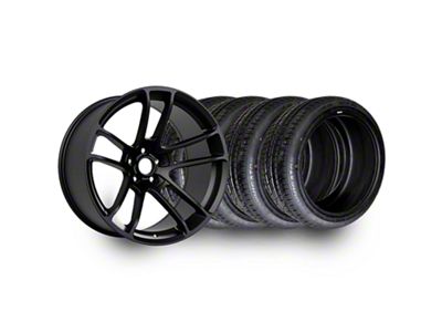 20x11 Hellcat Widebody Style Matte Black Wheel & Lanvigator Catchpower All-Sesason Tire Package (11-23 RWD Charger, Excluding Widebody)