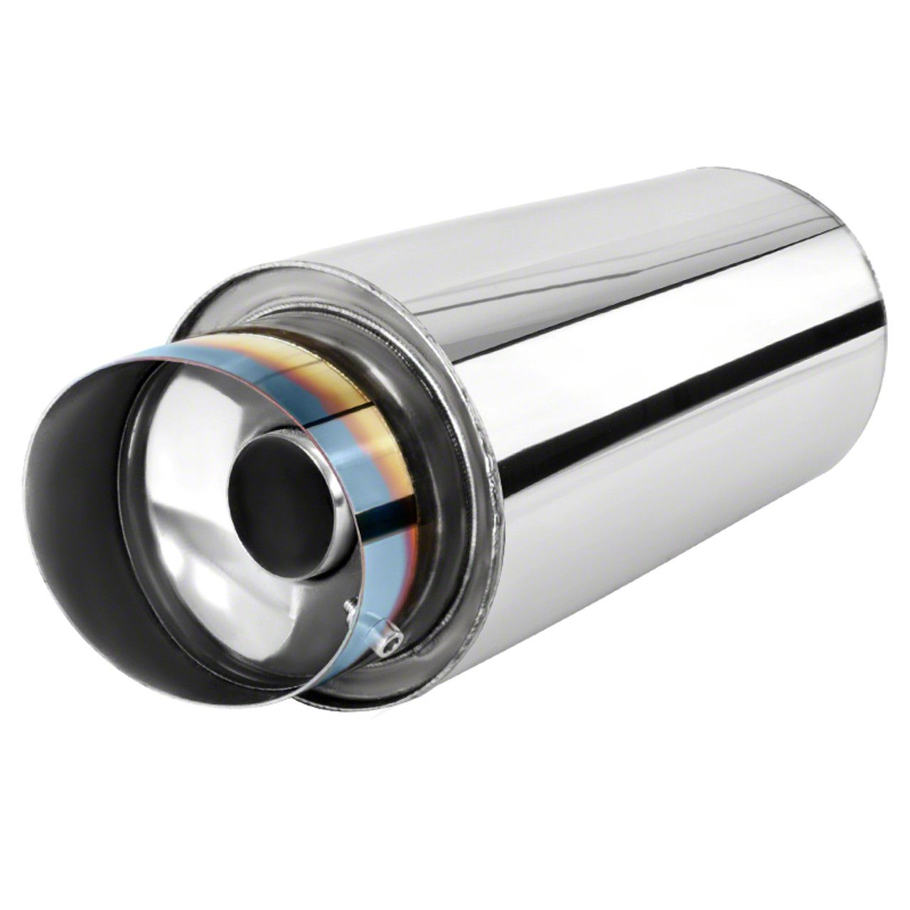 Charger 341 Style Spiral Flow Muffler with Slanted Burnt Tip; 3-Inch ...