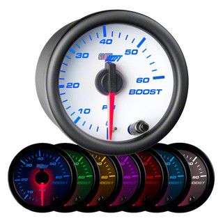 Charger 60 PSI Boost Gauge; White 7 Color (Universal; Some Adaptation ...
