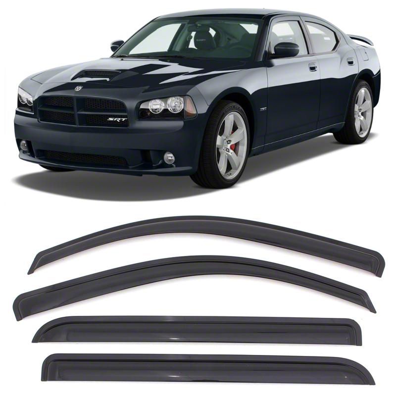 thumbnail image 2 of Jetcruise Smoke Acrylic Window Visors For 2011-2023 Dodge Charger – 4-Piece Set 2 of 5