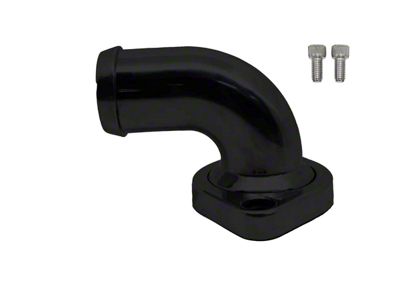 Aluminum 90 Degree Water Neck Thermostat Housing; Black (06-23 V8 HEMI Charger, Excluding 6.2L)