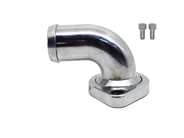 Aluminum 90 Degree Water Neck Thermostat Housing; Polished (06-23 V8 HEMI Charger, Excluding 6.2L)