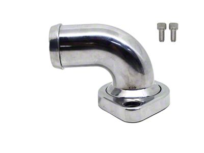 Aluminum 90 Degree Water Neck Thermostat Housing; Polished (06-23 V8 HEMI Charger, Excluding 6.2L)