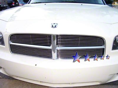 Aluminum Billet Upper Grille Overlay; Polished (06-10 Charger)