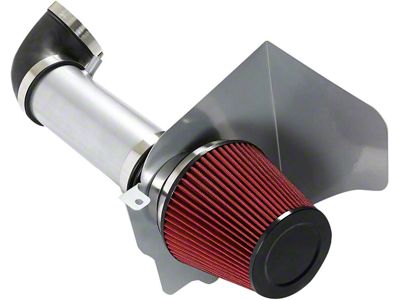 Aluminum Cold Air Intake with Red Filter; Silver (06-10 V8 HEMI Charger)