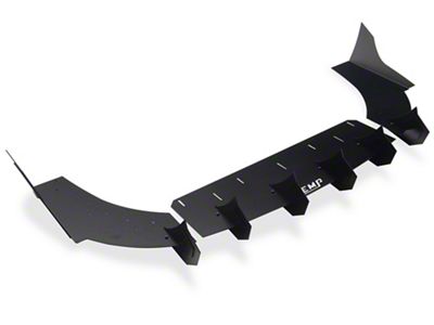 Aluminum Rear Diffuser with Large Wing and Accent Pieces; Matte Black with Gloss Black Accents (15-23 Charger)