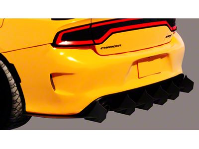 Aluminum Rear Diffuser; Matte Black (15-23 Charger)