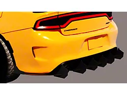 Aluminum Rear Diffuser with Small Wing; Matte Black (15-23 Charger)