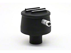 Aluminum Round Finned Valve Cover Breather with PCV Valve; 1-1/4-Inch; Black (Universal; Some Adaptation May Be Required)