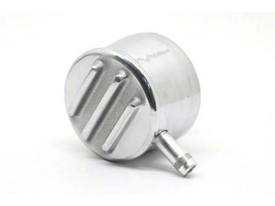 Aluminum Round Finned Valve Cover Breather with PCV Valve; 1-1/4-Inch; Polished (Universal; Some Adaptation May Be Required)