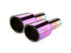 Angled Cut Round Exhaust Tips; 4-Inch; Burnt Purple Tip (Fits 2.50-Inch Tailpipe)