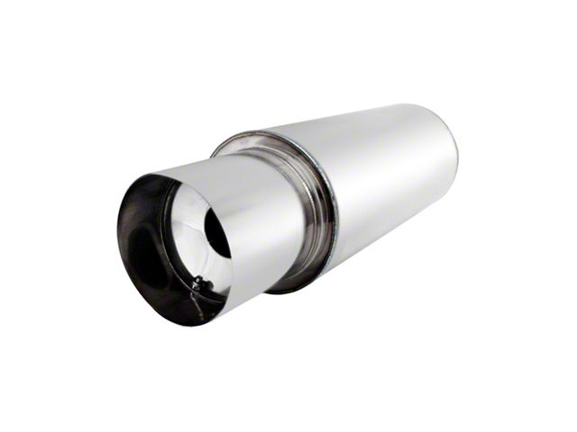 Grander Inlet 4 Inch Charger Apex N1 Style Muffler with Removable Silencer; 2.50-Inch Inlet ...