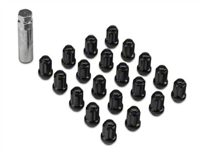Black 6-Spline Lug Nut Kit; 14mm x 1.5; Set of 20 (06-23 Charger)