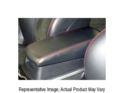 Type 2 Armrest Cover; Black Leather with White Stitching (08-10 Charger)