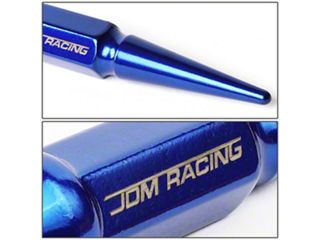 24 TRUE SPIKE 121MM 1/2 FORGED STEEL TUNER LUG NUTS W/ BLUE EXTENDED 24 TRUE SPIKE 121MM 1/2 FORGED STEEL TUNER LUG NUTS W/ BLUE EXTENDED