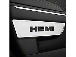Brushed Door Badge Plate with HEMI Logo; Black Carbon Fiber (11-14 Charger)