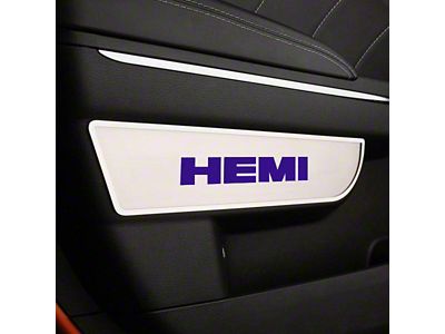 Brushed Door Badge Plate with HEMI Logo; Purple Carbon Fiber (11-14 Charger)