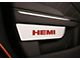 Brushed Door Badge Plate with HEMI Logo; Red Carbon Fiber (11-14 Charger)