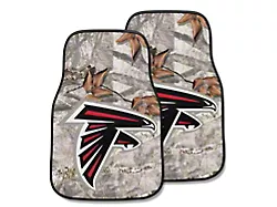 Carpet Front Floor Mats with Atlanta Falcons Logo; Camo (Universal; Some Adaptation May Be Required)