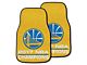 Carpet Front Floor Mats with Golden State Warriors 2017 NBA Champions Logo; Yellow (Universal; Some Adaptation May Be Required)