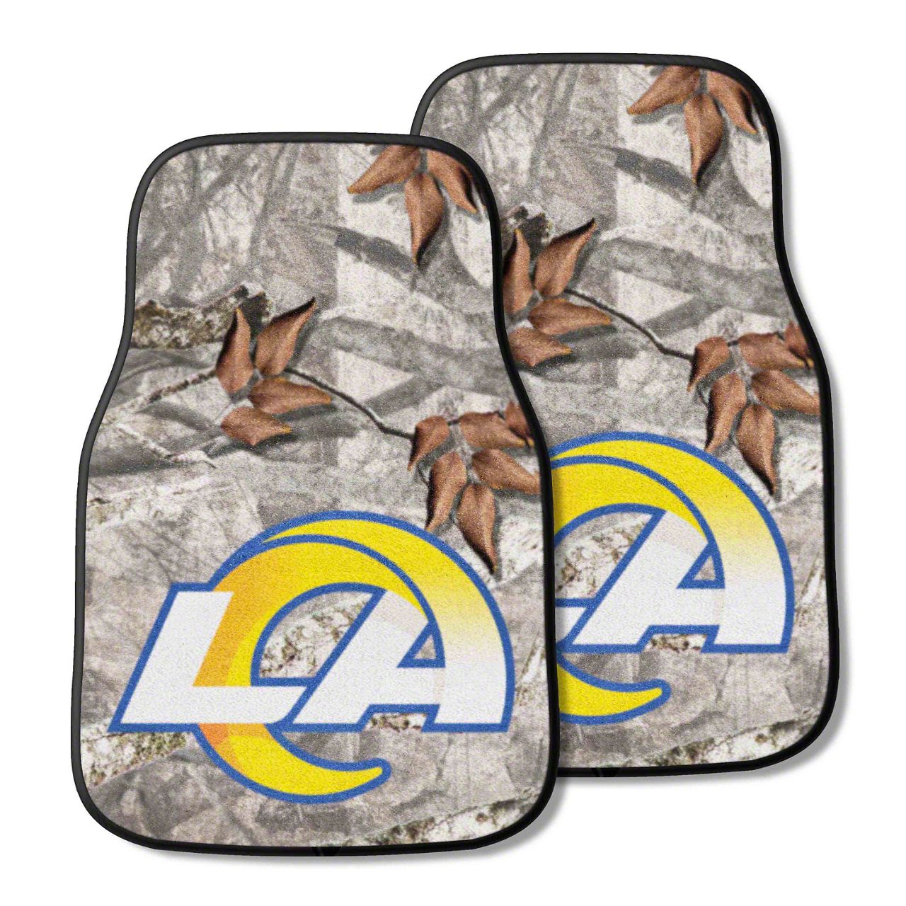 Charger Carpet Front Floor Mats with Los Angeles Rams Logo; Camo ...