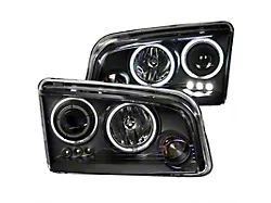 CCFL Halo Projector Headlights; Black Housing; Clear Lens (06-10 Charger w/ Factory Halogen Headlights)