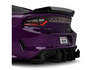 Centa VR2 Rear Diffuser; Dry Carbon Fiber Vinyl (11-23 Charger)