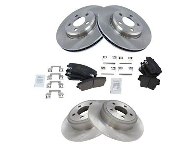 Ceramic Brake Rotor and Pad Kit; Front and Rear (06-23 RWD V6 Charger w/ Single Piston Front Calipers)
