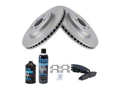 Ceramic Brake Rotor, Pad, Brake Fluid and Cleaner Kit; Front (06-19 Charger w/ 13.60-Inch Front Rotors & Vented Rear Rotors)