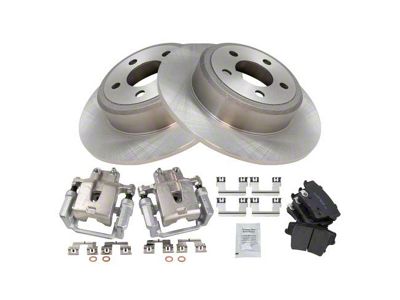 Ceramic Brake Rotor, Pad and Caliper Kit; Rear (06-16 V6 Charger w/ Solid Rear Rotors)