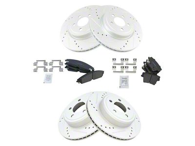 Ceramic Performance Brake Rotor and Pad Kit; Front and Rear (06-23 Charger w/ 13.60-Inch Front Rotors)