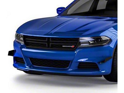 CR2 Front Bumper Canards; Matte Black Vinyl (15-23 Charger SXT)