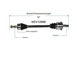CV Axle Assembly; Rear Driver Side (11-14 Charger R/T, Pursuit, SE, SXT)