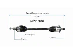 CV Axle Assembly; Rear Driver Side (09-10 Charger SE, SXT)