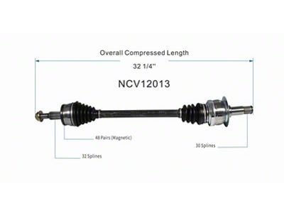 CV Axle Assembly; Rear Passenger Side (09-10 Charger R/T, SE; 2010 Charger SRT8)